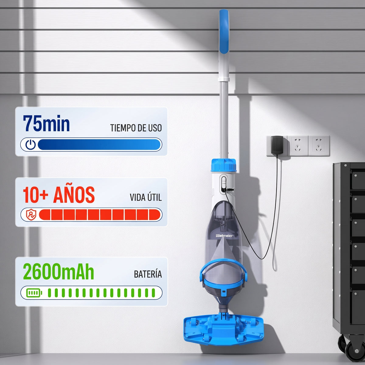 Aspiradora Inalámbrica para Pileta BIELMEIER | Limpieza Manual sin Cables ni Mangueras